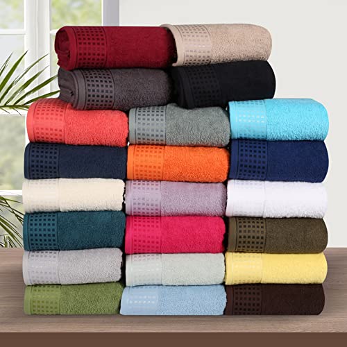 GLAMBURG Oversized Cotton Bath Towels 2 Pack 28x55 Black