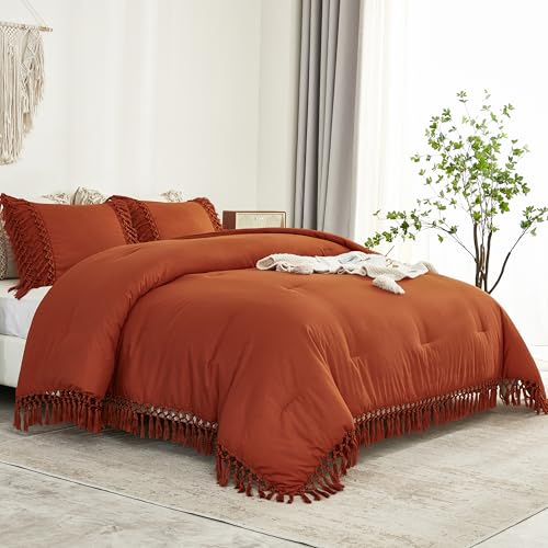 Boho Tassel Comforter Set - California King, 3 Pieces, Lightweight