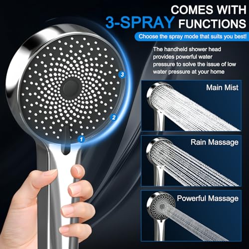 10-Inch Rainfall Shower Head Combo with Handheld Spray and Extension Arm
