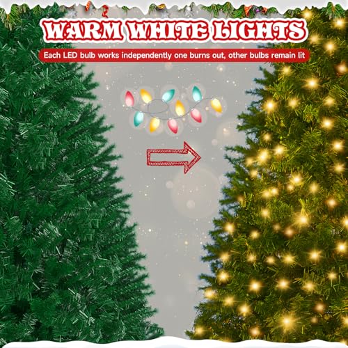 6ft Pre-Lit Artificial Christmas Tree with 250 Warm LED Lights & 1,000 Tips
