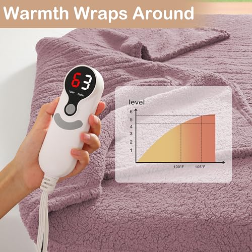 Queen Size Electric Heated Blanket with Dual Control & 9 Settings