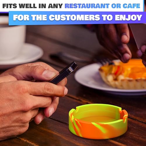3-Pack Silicone Ashtray Set, Heat-Resistant Non-Stick Round Ash Tray