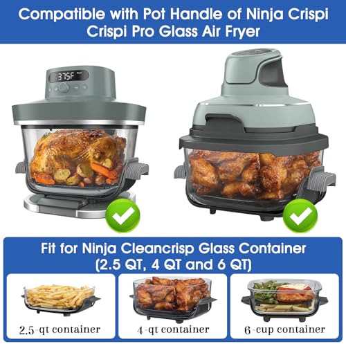 2 Pack Silicone Heat-Resistant Handle Covers for Glass Air Fryer Pots