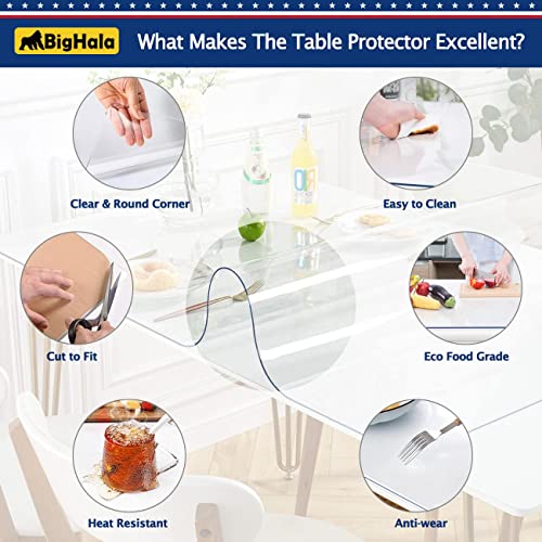 24x48 Inch Clear PVC Table Protector - Heavy Duty Waterproof Desk Pad
