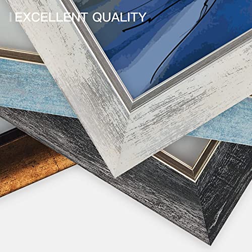 Rustic 5x7 Picture Frames Set of 4 - Wood Grain Photo Frames for Wall & Tabletop