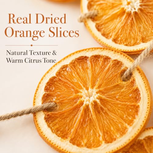 VIUMVC 10 Ft Dried Orange Slice Christmas Garland Fall Decor - Rustic Holiday Wreaths