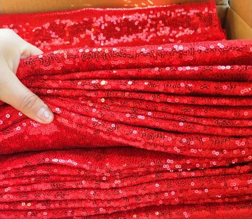 Red Sequin Table Runners Pack of 10 12x72 Inches for Party Decor - WENSINL