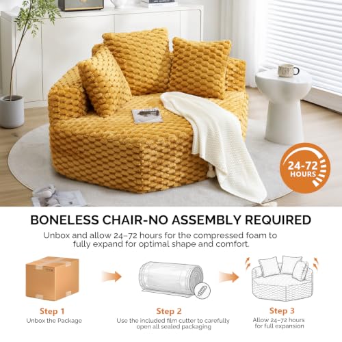 Modular Hexagon Chaise Lounge Sofa, Plush Corduroy Corner Chair for Living Room