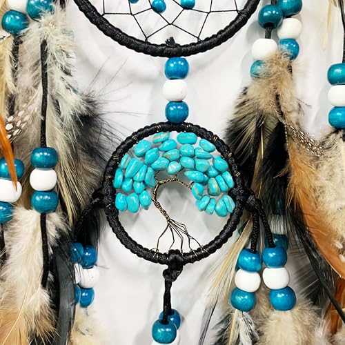Large Handmade Wolf Dream Catcher for Wall Decor and Bedroom Hanging