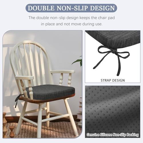 Dual-Layer Memory Foam Chair Cushion, 17 x 16 Inch Non-Slip Seat Pad