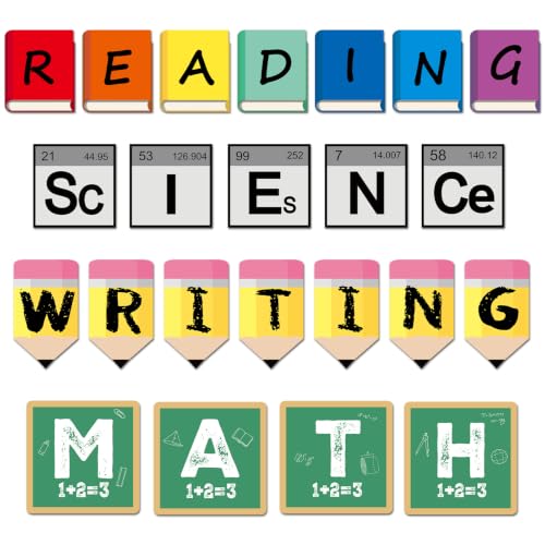 23-Piece Core Subjects Classroom Bulletin Board Set for Elementary Teachers