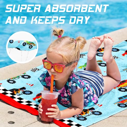 Kids Hooded Beach Towel - 100% Cotton Super Absorbent Swim Wrap (30x50")