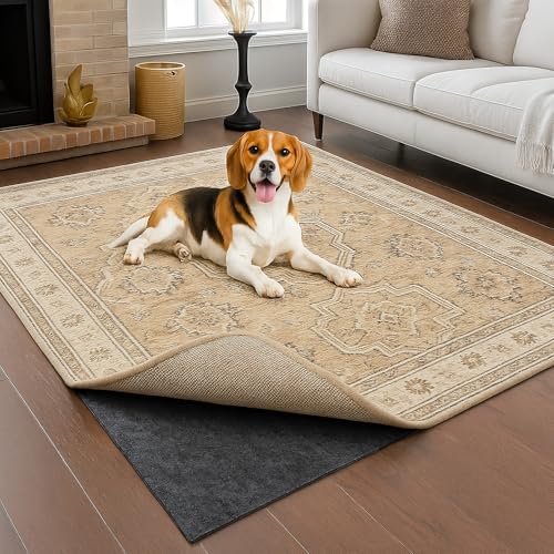 Non-Slip 1/4" Thick Felt and Rubber Rug Pad for 8x10 Area Rugs