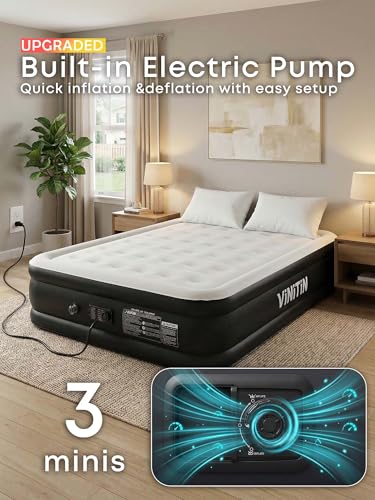 Queen Air Mattress with Built-in Pump - 16" Elevated Inflatable Bed
