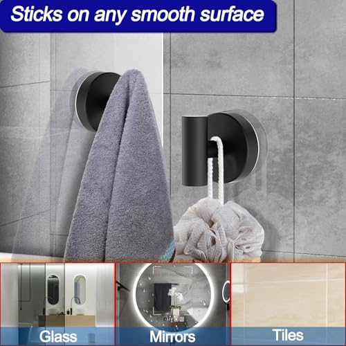 Heavy Duty Suction Cup Hooks - Waterproof Twist & Lock Shower Towel Hangers