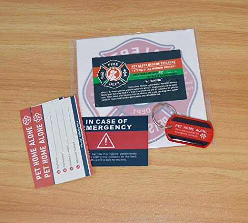 Pet Alert Stickers - 6 Pack Static Cling Window Decals for Emergency Rescue