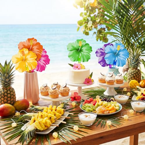 36-Piece Hibiscus Hand Fans Tropical Party Favors for Beach Luau Events