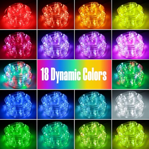 33ft RGB LED Rope Lights, 100LED Waterproof Color-Changing String Lights