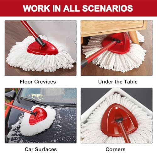 Microfiber Spin Mop Replacement Heads - 3 Pack Washable Mop Refills