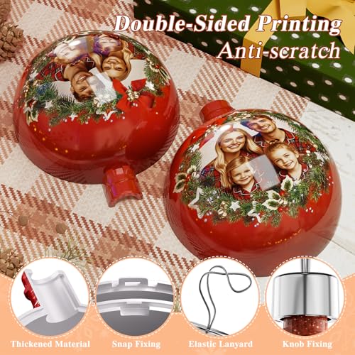 Bemaystar Personalized Photo Christmas Ornaments 2025 - Custom Xmas Ball, 1-Photo Variation