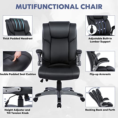 Ergonomic High Back Executive Office Chair with Inflatable Lumbar Support