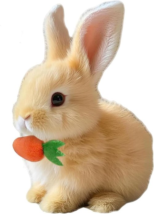 Bunny Realistic Bunny Toy - Interactive Hopping Rabbit with Twitching Ears | Brown