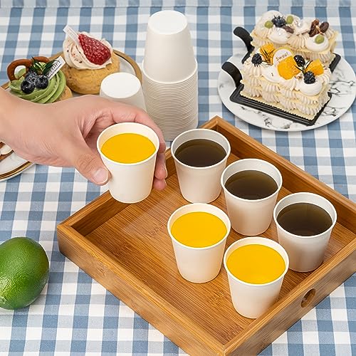 3 oz Disposable Paper Cups (100 Pack) - Small Bathroom & Tasting Cups