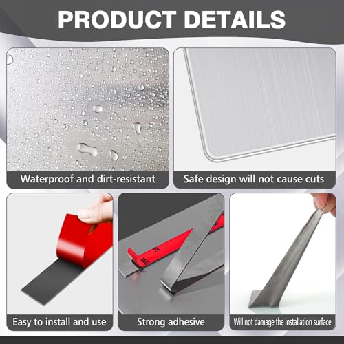 32x16 Inch Stainless Steel Hand Dryer Wall Splash Guard - 2 Piece Set
