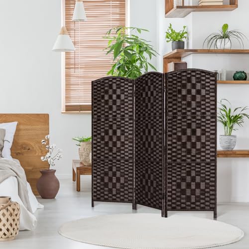 3-Panel Short Room Divider, 4FT Foldable Privacy Screen for Desk or Home