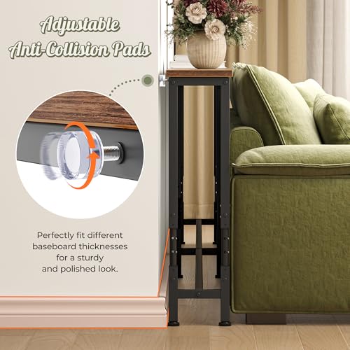102.4" Extra Long Sofa Table with Power Outlets, Height Adjustable