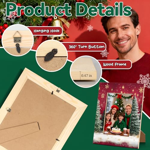Cmizedevise Red 8x10 Christmas Tree Picture Frame – Wall & Tabletop Holiday Decor