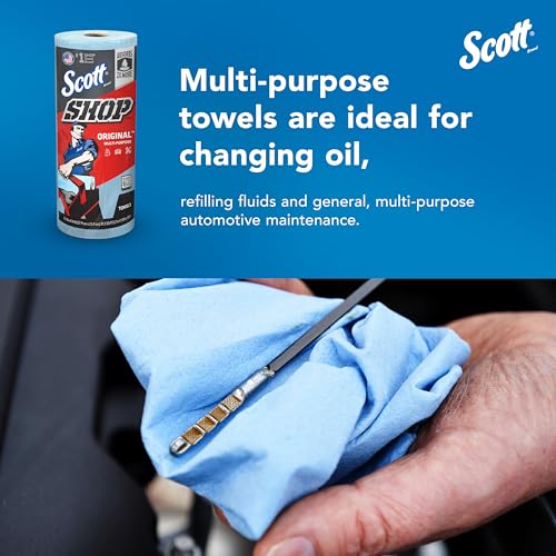 Heavy-Duty Blue Shop Towels Big Rolls, 24-Pack Case (1,400 Towels)