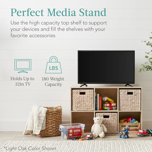 Kids 6-Cube Storage Organizer Bookshelf with Removable Back Panels