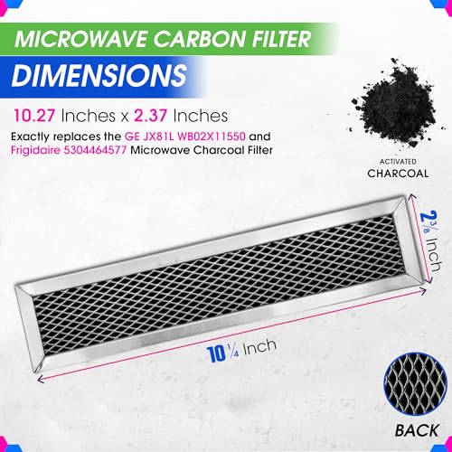 Microwave Charcoal Filter Replacement 10.3" x 2.35" - 2-Pack