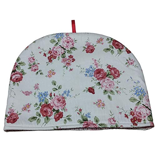 Quilted Cotton Tea Cozy - Insulated Floral Teapot Cover 13.8 x 9.8 Inch