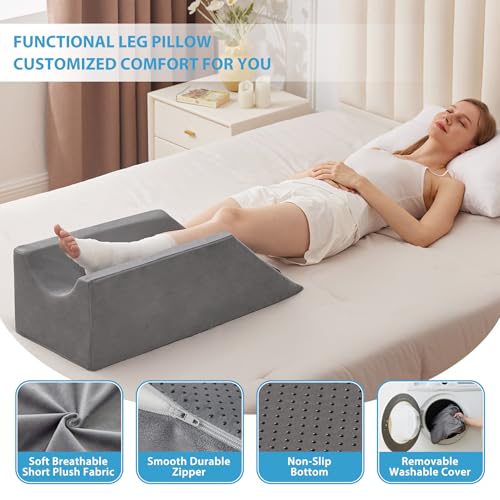 Leg Elevation Wedge Pillow for Surgery Recovery - Memory Foam
