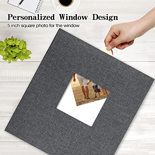 4x6 Photo Album 600 Pockets - Linen Hardcover Memory Book with Window