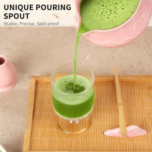 Matcha Kit with Ceramic Bowl & Scoop - 8pc Bamboo Whisk Set Gift