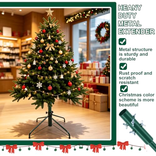 14.8-Inch Adjustable Christmas Tree Height Extender for 3-5 Ft Artificial Trees, Green