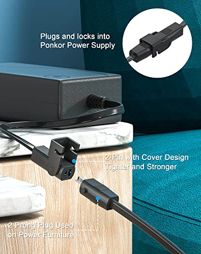 Power Recliner Power Supply, 29V 2A 2-Pin AC/DC Transformer with Power Cord
