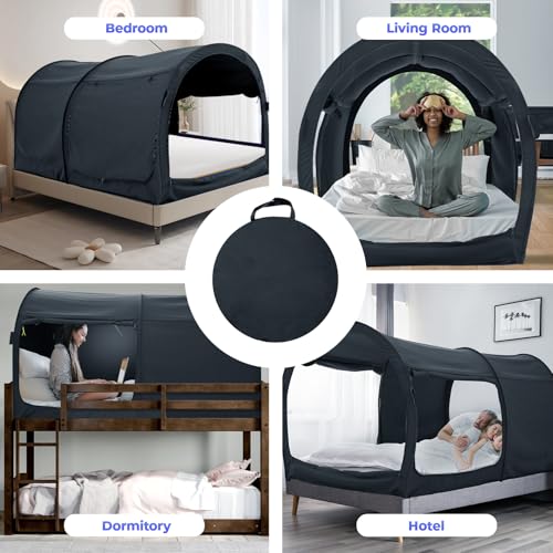 Pop-Up Bed Tent Twin Size - Indoor Privacy Sleeping Canopy & Curtains