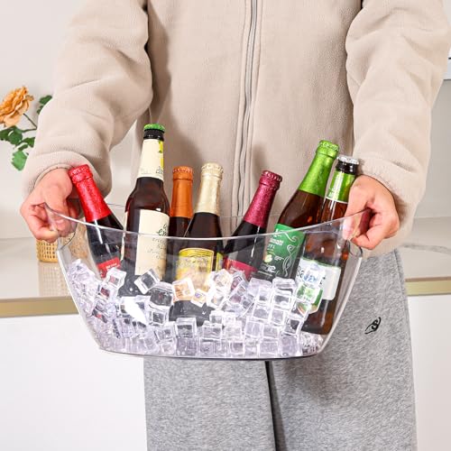 Tchrules Clear 5.5L Ice Bucket Set for Parties with Scoops - 2 Pcs