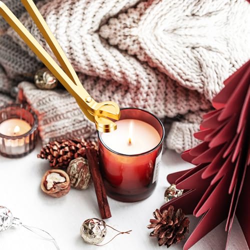 Candle Care Kit - Wick Trimmer, Snuffer & Dipper Set - Gold