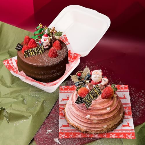 GeeRic Red Reindeer Wax Deli Paper Sheets 7x7in – 100 Pack, Christmas Theme