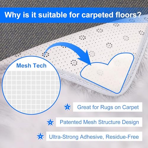 16-Pack Heavy-Duty Anti-Slip Rug Grippers for Carpet and Hardwood Floors