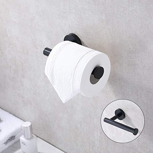Matte Black Toilet Paper Holder, SUS304 Stainless Steel Wall Mount Dispenser