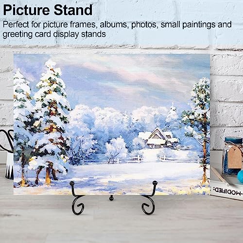 Metal Plate Stands for Display 6 Inch - 4 Pack Black Tabletop Easels
