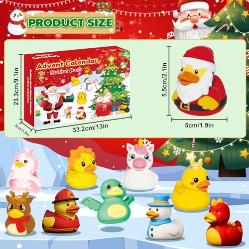 Rubber Duck Advent Calendar - 24 Day Christmas Countdown Bath Toys