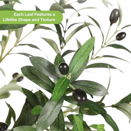 7ft Artificial Olive Tree with Planter - Realistic Faux Plant for Home Decor