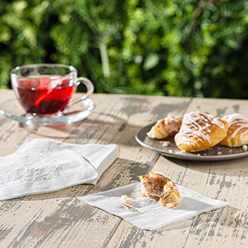 GUSTO 500 Count White Cocktail Napkins - 1-Ply Beverage Paper Towels for Bars & Parties